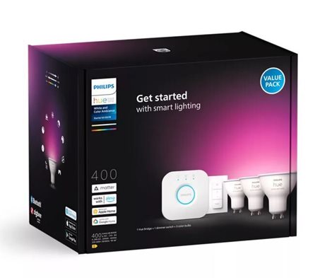 Hue základní set Bridge + 3xLED žárovka WACA GU10 4,2W 400lm 2000-6500K + ovladač 4