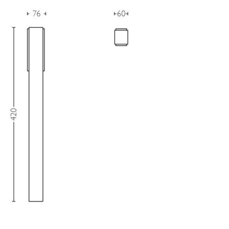 Stratosphere UltraEfficient venkovní sloupkové LED svítidlo 3,8W 800lm 2700K 44cm IP44, antracitové 6