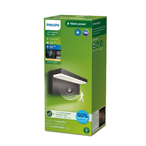 Bustan UltraEfficient venkovní nástěnné svítidlo se senzorem LED 3,8W  lm 2700K IP44, antracitové 2
