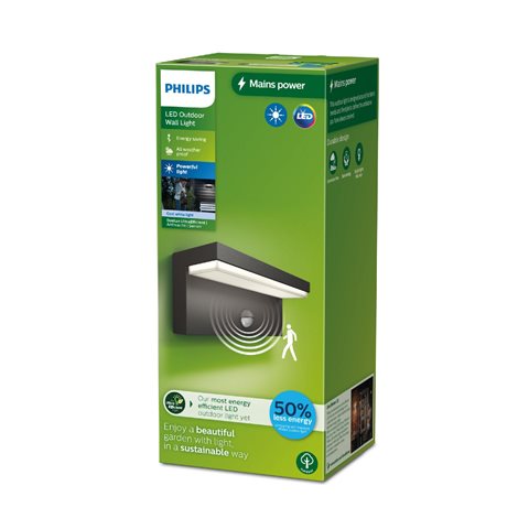 Bustan UltraEfficient venkovní nástěnné svítidlo se senzorem LED 3,8W  lm 4000K IP44, antracitové 2