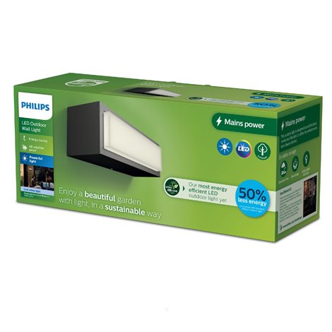Stratosphere UltraEfficient venkovní nástěnné LED svítidlo 3,8W 800lm 4000K IP44, antracitové 3