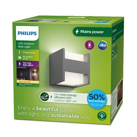 Arbour UltraEfficient venkovní nástěnné LED svítidlo 2x3,8W 800lm 2700K IP44, antracitové 4