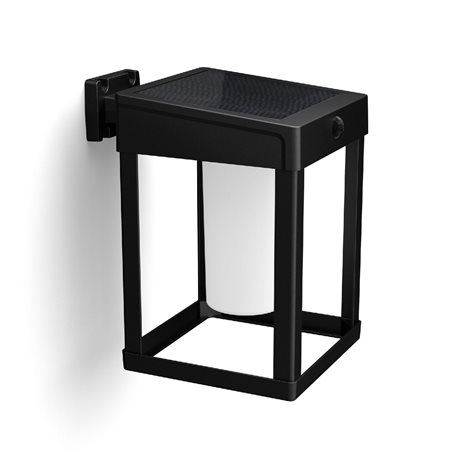 Camill UltraEfficient solární venkovní nástěnné LED svítidlo 1,4W 250lm 3000K IP44, černé 1
