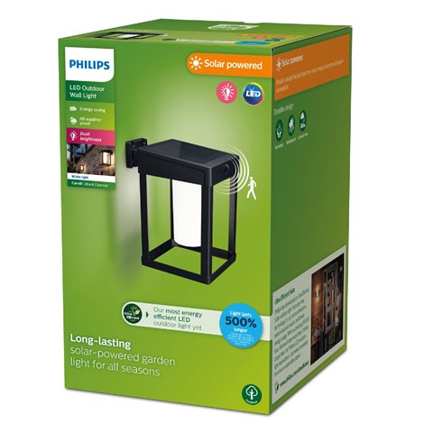 Camill UltraEfficient solární venkovní nástěnné LED svítidlo 1,4W 250lm 3000K IP44, černé 2