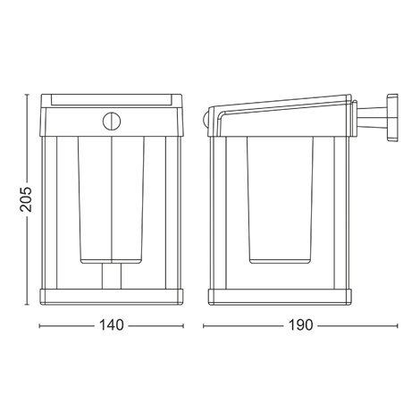 Camil UltraEfficient solární venkovní nástěnné LED svítidlo 1,4W 250lm 3000K IP44, černé 4