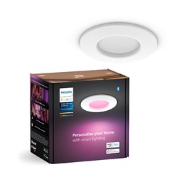 Hue WCA Slim koupelnové zápustné svítidlo LED 8,3W 750lm 2200-6500K RGB 9cm kulaté IP44, bílé