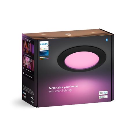 Hue WCA Slim L zápustné svítidlo LED 12W 930lm 2200-6500K RGB CRI80 17cm kulaté IP44, černé 5