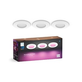 Hue WCA Slim zápustné svítidlo 3x LED 8,3W 750lm 2200-6500K RGB CRI80 9cm kulaté IP44, bílé