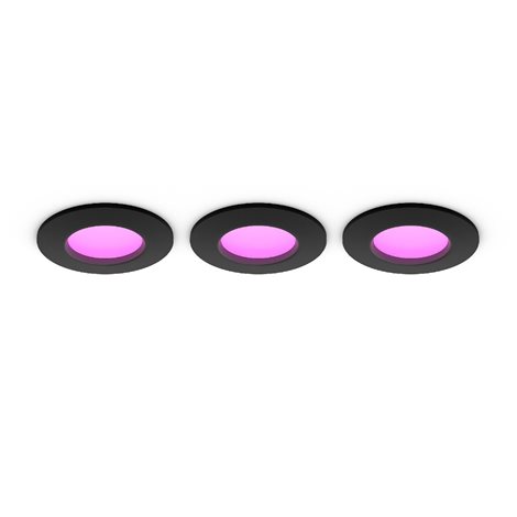 Hue WCA Slim zápustné svítidlo 3x LED 8,3W 790lm 2200-6500K RGB CRI80 9cm kulaté IP44, černé 6