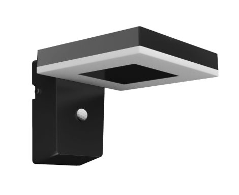 Zonal UltraEfficial solární venkovní nástěnné LED svítidlo s čidlem 1,3W 250lm 3000K  IP44, černé 1
