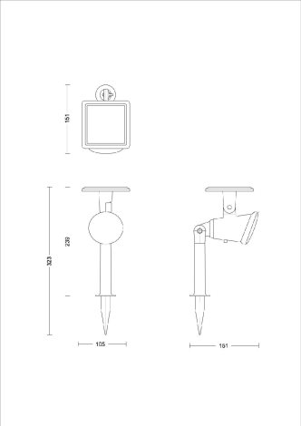 Jivix solární venkovní zemní LED svítidlo 1,4W 150lm 2700K IP44, černé 3