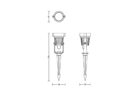 Caper GardenLink venkovní nízkonapětové zemní svítidlo 1x LED 1,5W 180lm 2700K 24V IP44, černé 3