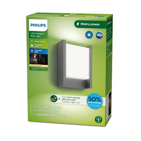 Arbour UltraEfficient venkovní nástěnné LED svítidlo 3,8W 800lm 2700K IP44, antracitové 3