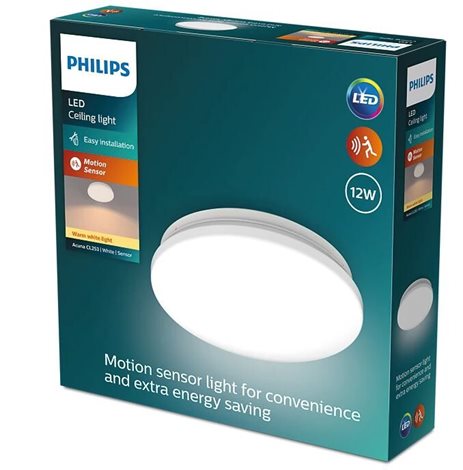 Acuna CL253 stropní svítidlo se senzorem LED 12W 1350lm 2700K CRI80 24,5cm kulaté IP20, bílé 2