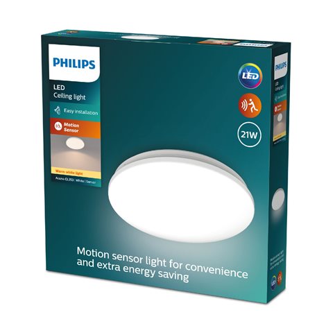 Acuna CL253 stropní svítidlo se senzorem LED 21W 2500lm 2700K CRI80 35cm kulaté IP20, bílé 2