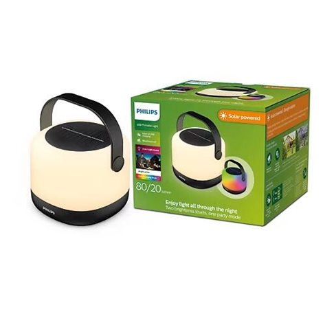 Alula solární venkovní lampička LED 1,2W 80/20lm 3000K RGB CRI80 15cm IP44, černá 3