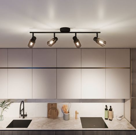 Palms bodové svítidlo 4x E14 25W bez zdroje 69,5cm IP20, černé 3