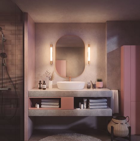 Rover koupelnové nástěnné svítidlo LED 5W 450lm 2700K nestmívatelné 44cm zaoblené IP44, mosazné 3