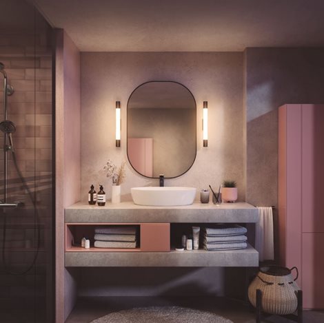 Rover koupelnové nástěnné svítidlo LED 5W 450lm 2700K nestmívatelné 44cm hranaté IP44, mosazné 4