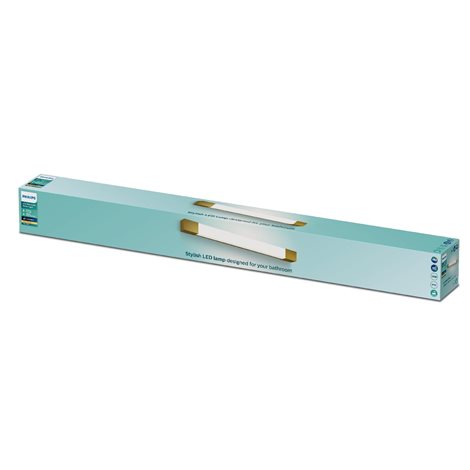Rover koupelnové nástěnné svítidlo LED 10W 900lm 2700K nestmívatelné 63cm hranaté IP44, mosazné 2
