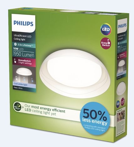 Fleta UltraEfficient stropní svítidlo LED 10W 1950lm 4000K CRI80 35cm kulaté IP20, bílé 4