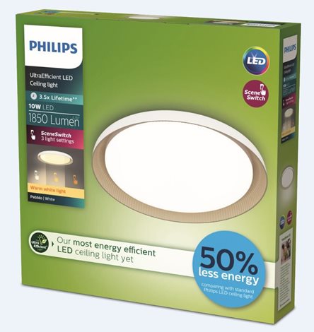 Pebblo UltraEfficient stropní svítidlo LED 10W 1850lm 2700K SceneSwitch CRI80 32cm kulaté IP20, bílé 2