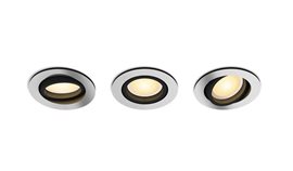 HUE WA Milliskin zápustné LED svítidlo 3xGU10 4,2W 400lm 2200-6500K 9cm kulaté IP20, hliník