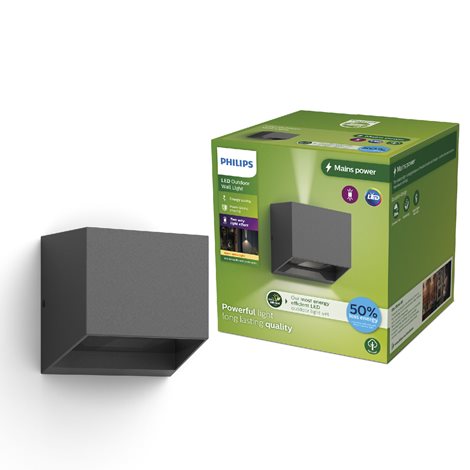 Alix UltraEfficient venkovní nástěnné LED svítidlo 4,3W 800lm 2700K IP44, antracitové 1