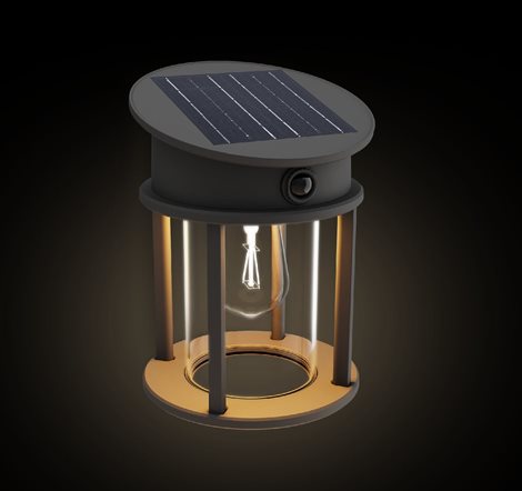 Geri UltraEfficient solární LED svítidlo se senzorem 3,2W 500lm 2700K IP44 kulaté, antracit 4