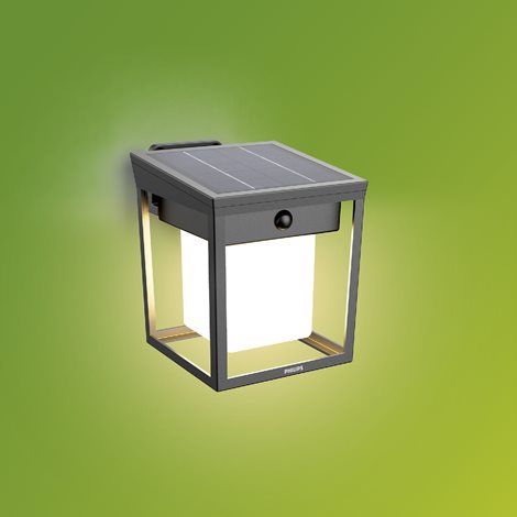 Blaise UltraEfficient solární LED svítidlo se senzorem 1,5W 250/20lm 3000K IP44, hranaté, antracit 2