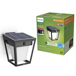 Nissa UltraEfficient solární nástěnné LED svítidlo se senzorem 1,8W 250/25lm 3000K IP44, černé