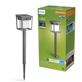 Blaise UltraEfficient solární LED sloupek se senzorem 1,5W 250/20lm 3000K IP44, hranatý, antracit
