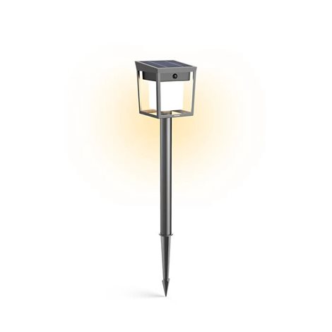 Blaise UltraEfficient solární LED sloupek se senzorem 1,5W 250/20lm 3000K IP44, hranatý, antracit 7