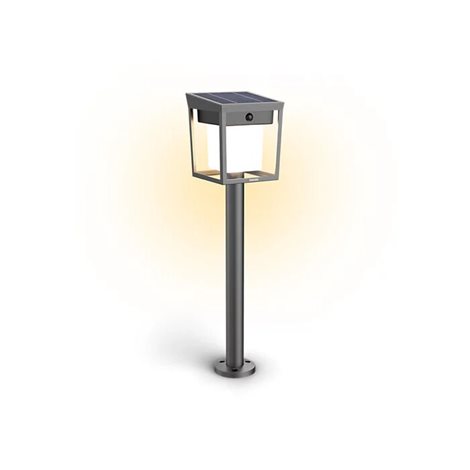 Blaise UltraEfficient solární LED sloupek se senzorem 1,5W 250/20lm 3000K IP44, hranatý, antracit 8