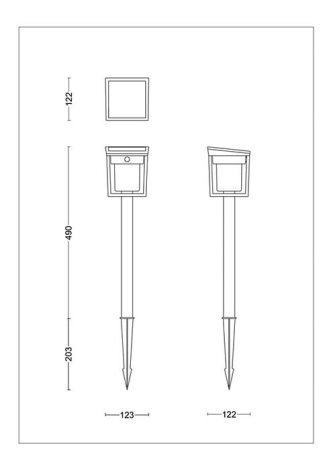 Blaise UltraEfficient solární LED sloupek se senzorem 1,5W 250/20lm 3000K IP44, hranatý, antracit 9