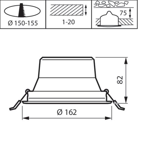 DN142B 10S/840 PSD-E  WR Zapuštěný downlight, bílý reflektor DALI 10,4W 1200lm 2