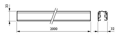 RCS750 3C L2000 BK Kolejnicová napájecí 3f lišta 2m černá 2