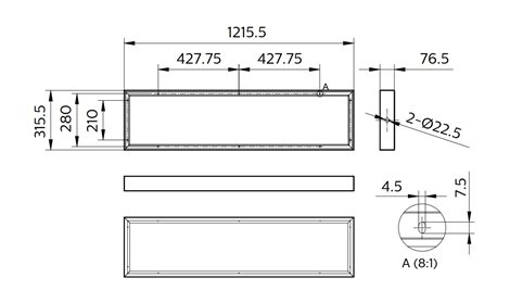 RC159Z SMB W30L120 Sada pro přisazení svítidla 30x120 cm 5