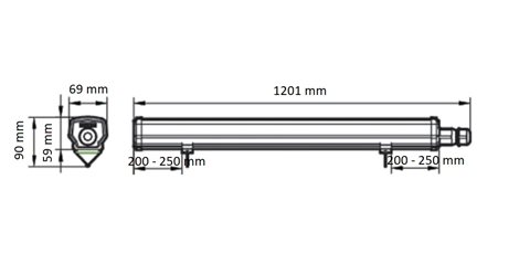 LED prachotěsné svítidlo Philips WT060C LED36S/840 PSU L1200 30W 3600lm IP66 IK08 4000K 4