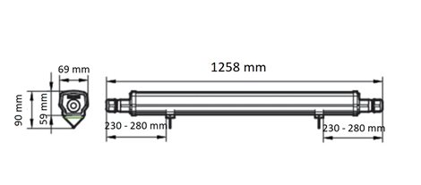 LED prachotěs. svítidlo Philips WT060C LED36S/840 PSU TW1 L1200 30W 3600lm IP66 IK08 4000K 4