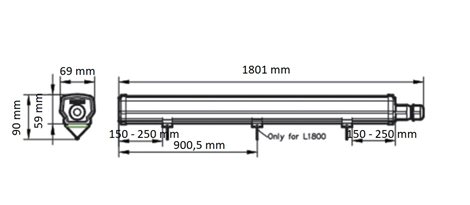 LED prachotěsné svítidlo Philips WT060C LED80S/840 PSU L1800 65W 8000lm IP66 IK08 4000K 4