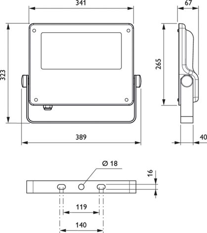 BVP125 LED80-4S/740 A LED Reflektor 63W 8000lm 75.000 h (L80), 4000K, IP66, asym 4