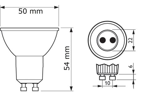 CorePro LEDspot ND 4,6-50W GU10 827 36D LED Žárovka 4,6W 355lm 2