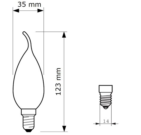 Classic LEDcandle ND 2-25W E14 827 BA35 CL LED Žárovka 2W 250lm 2