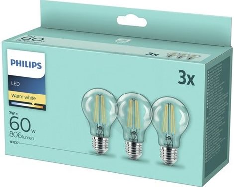 LED žárovka CorePro LEDBulbND7-60W E27 WW A60 CLG3pk 3