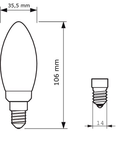 LED Classic SceneSwitch 40W B35 E14 WW CL ND LED Žárovka 5/2,5/1W 470/180/90lm 2
