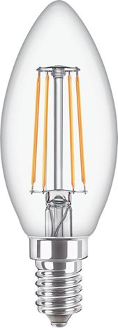 CorePro LEDCandle ND 4.3-40W E14 827 B35 CL G LED Žárovka 4,3W 470lm 1