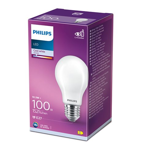 LED žárovka Philips Classic LEDbulb ND 100W A60 840 FR 10,5W 1521lm 4000K 2