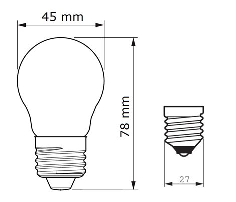 CorePro LEDLuster ND 6.5-60W P45 E27 827 CL G LED Žárovka 6,5W 806lm 2