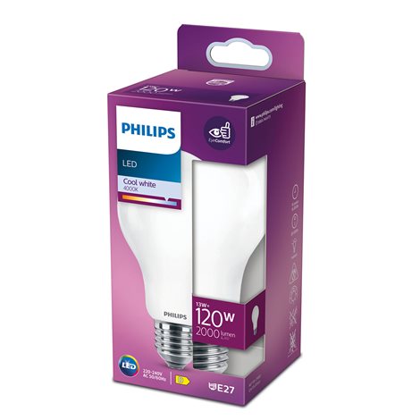 LED žárovka Philips Classic 120W A67 E27 CW FR ND 13W 2000lm 2